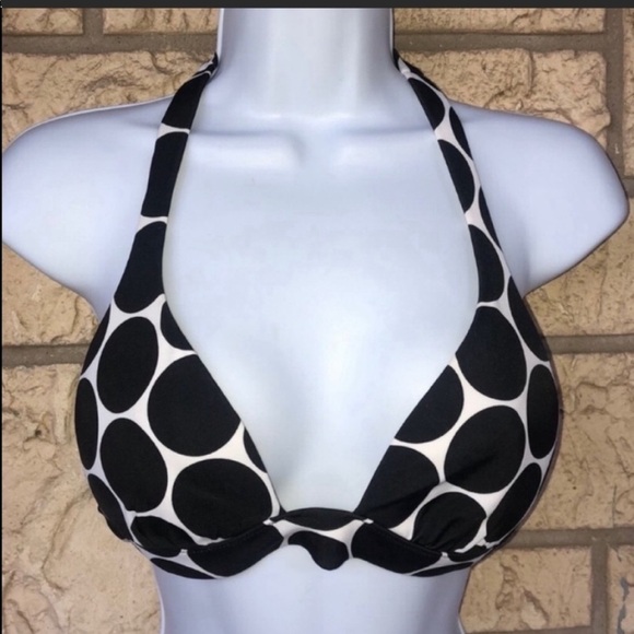 Victoria Secret Black & White Circle Polkadot Push Up Padded  Small - Picture 1 of 8